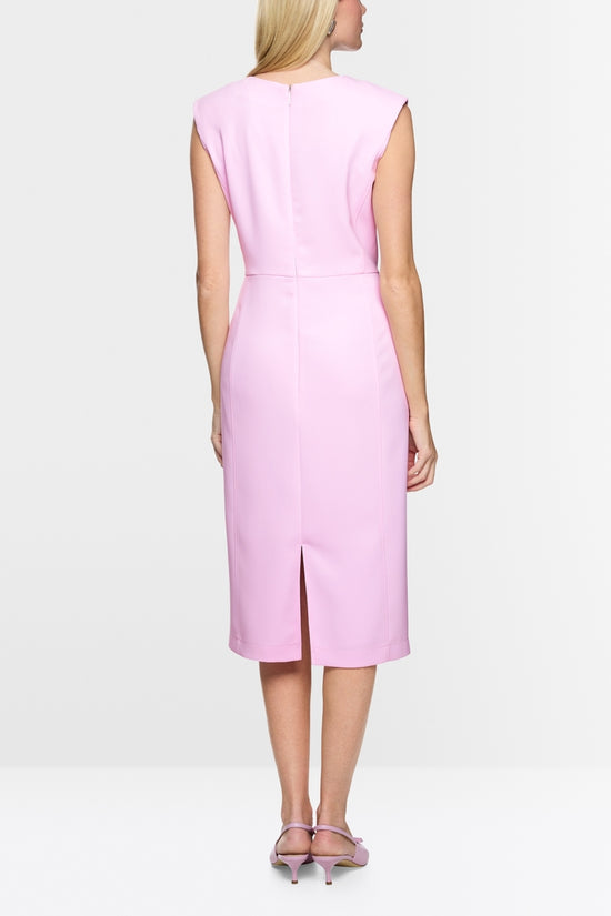 Marc Cain Pink Fitted Dress with Pleat Detail AC21.06 W56