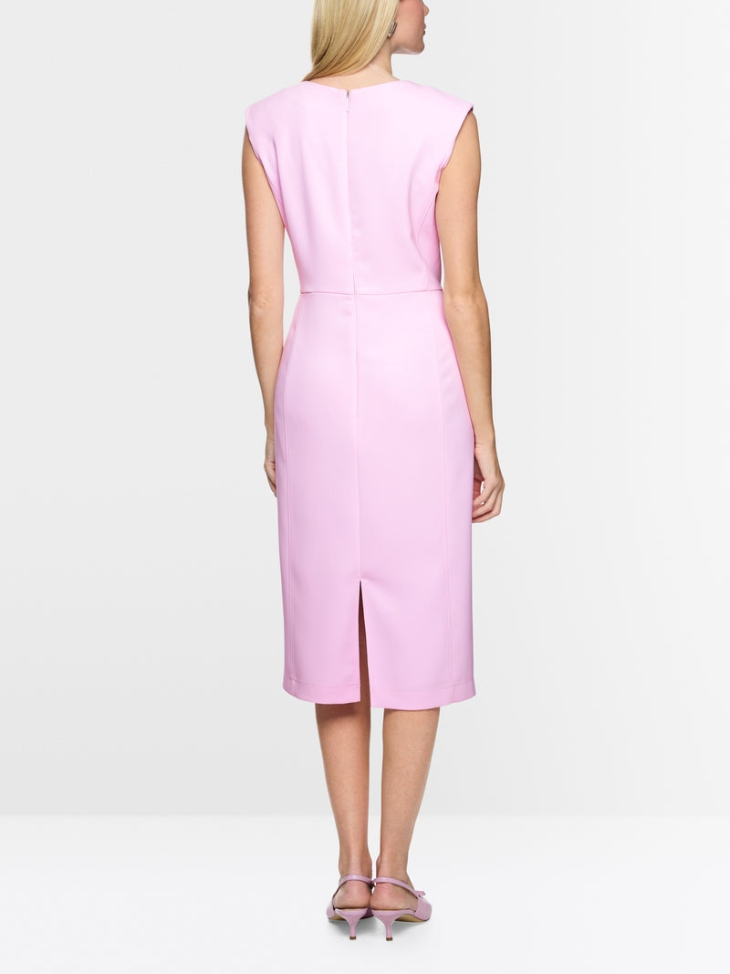 Marc Cain Pink Fitted Dress with Pleat Detail AC21.06 W56