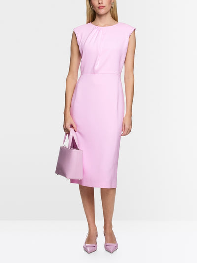 Marc Cain Pink Fitted Dress with Pleat Detail AC21.06 W56
