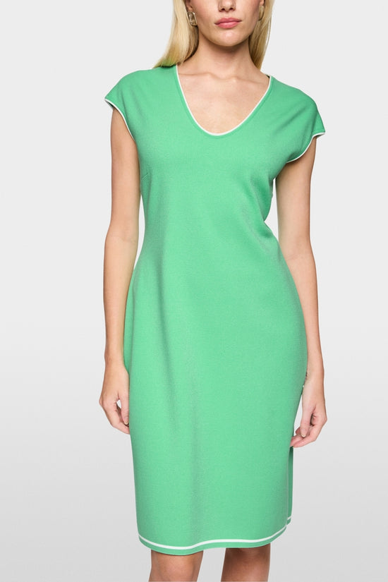Marc Cain Jade Figure Hugging V Neckline Fine Knit Midi Dress AC21.25 M11