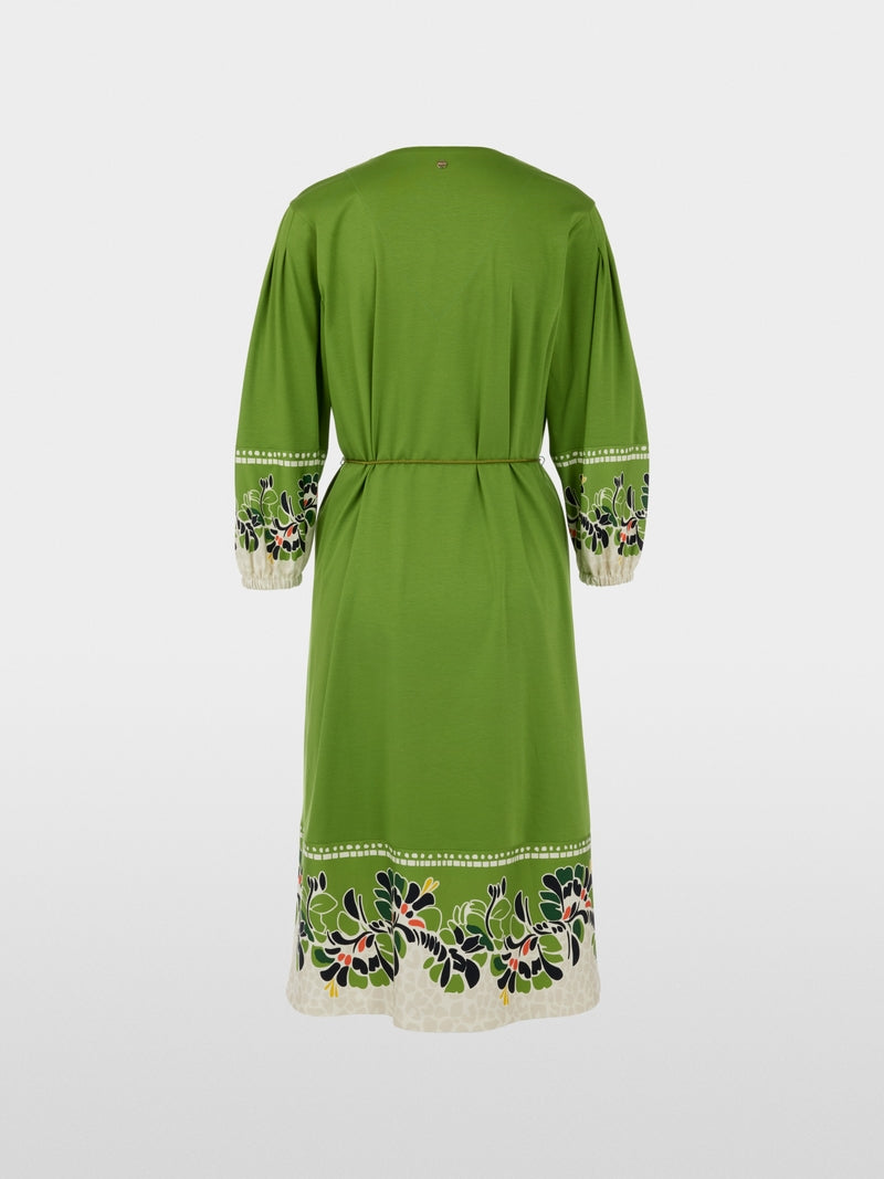 Marc Cain Green Cotton Midi Dress with Floral Print