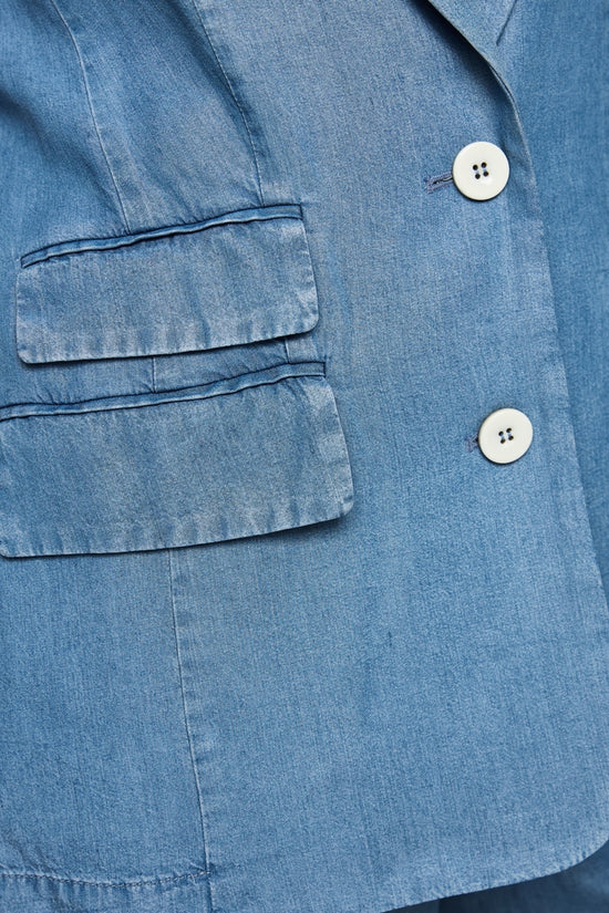 Marc Cain Light Blue Denim Oversized Single Breasted Jacket AC34.24 D63