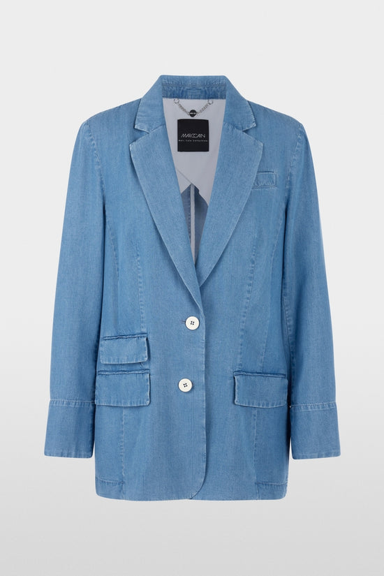 Marc Cain Light Blue Denim Oversized Single Breasted Jacket AC34.24 D63