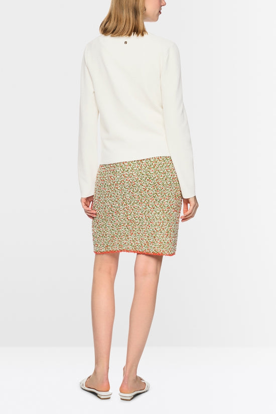 Marc Cain Ecru V Neck Textured Pattern Cardigan
