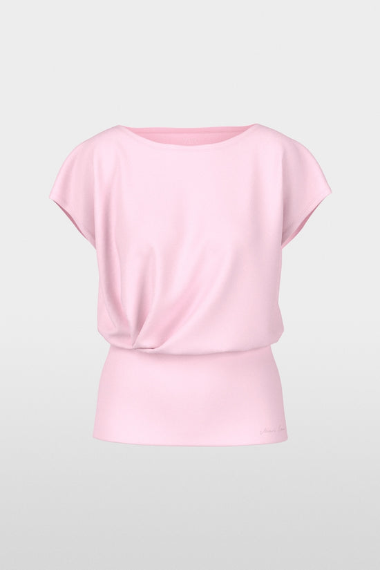 Marc Cain Pink Round Neck T-Shirt with Wide Fitted Hem