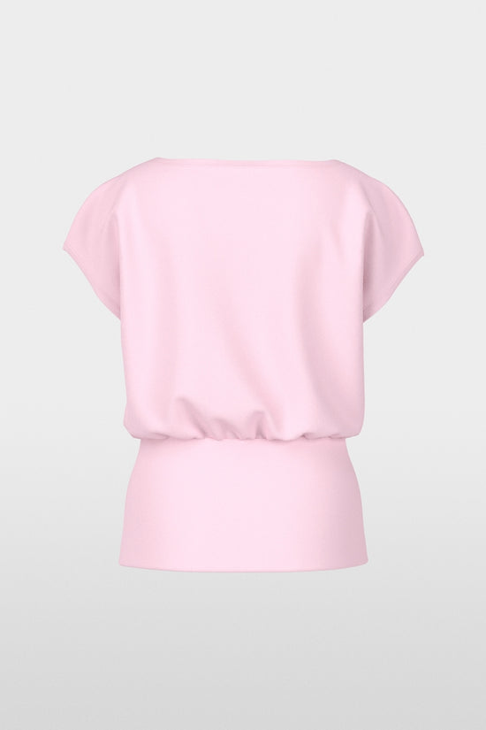 Marc Cain Pink Round Neck T-Shirt with Wide Fitted Hem