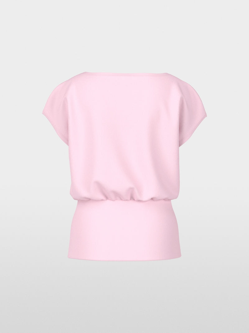 Marc Cain Pink Round Neck T-Shirt with Wide Fitted Hem