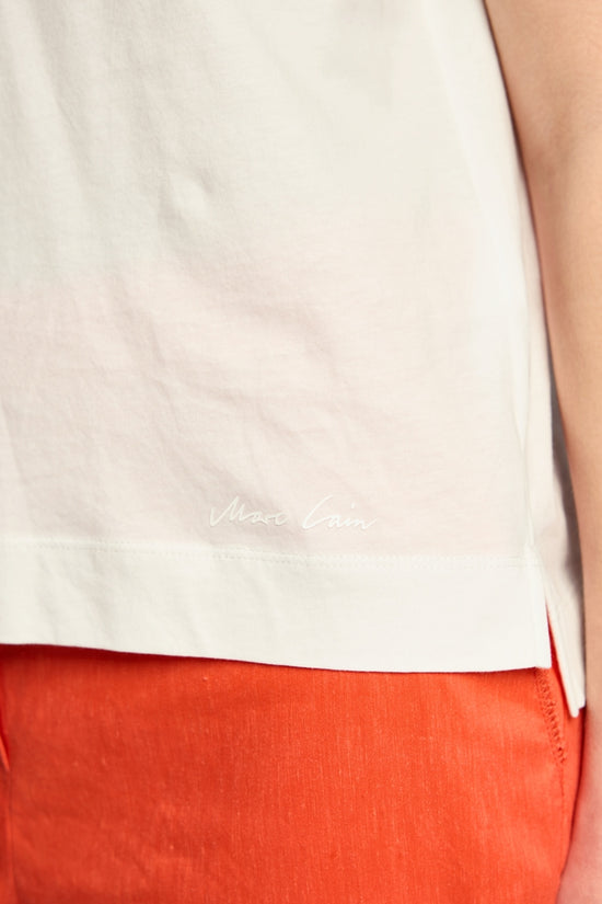 Marc Cain Off-White Hibiscus Floral Print Short Sleeve T-Shirt