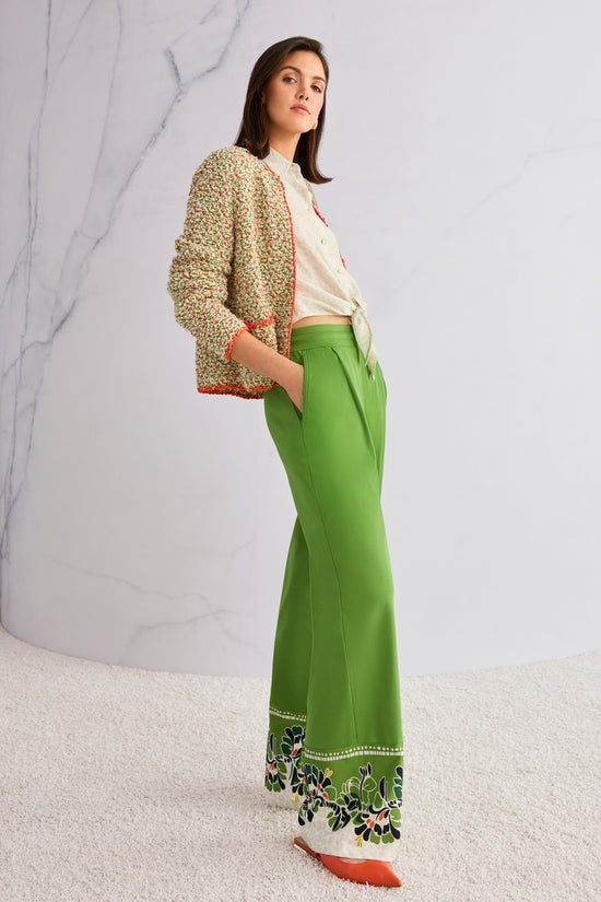 Marc Cain Ecru Leopard Print 3/4 sleeve Blouse with Knot Detail