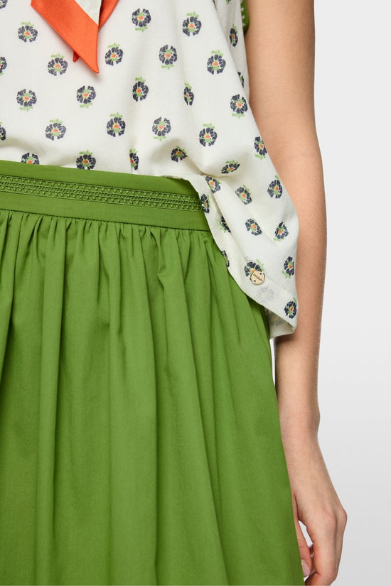 Marc Cain Green Flared Maxi Skirt with Lace
