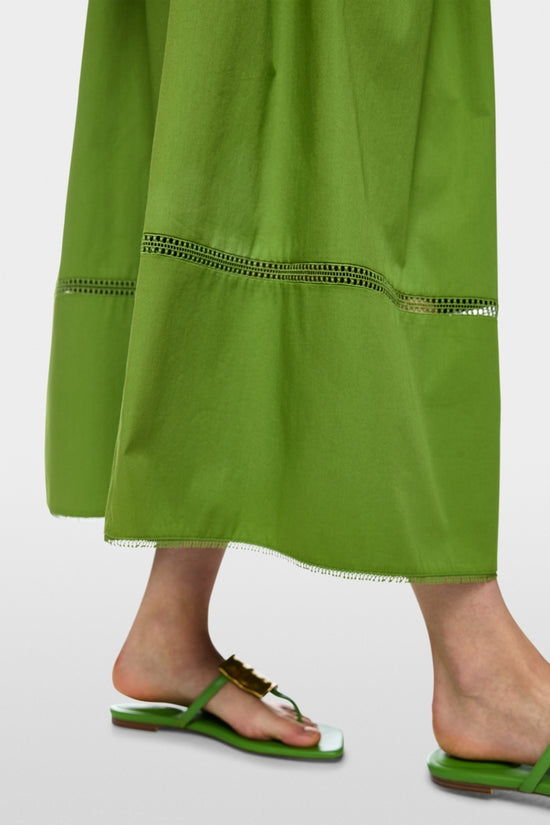 Marc Cain Green Flared Maxi Skirt with Lace
