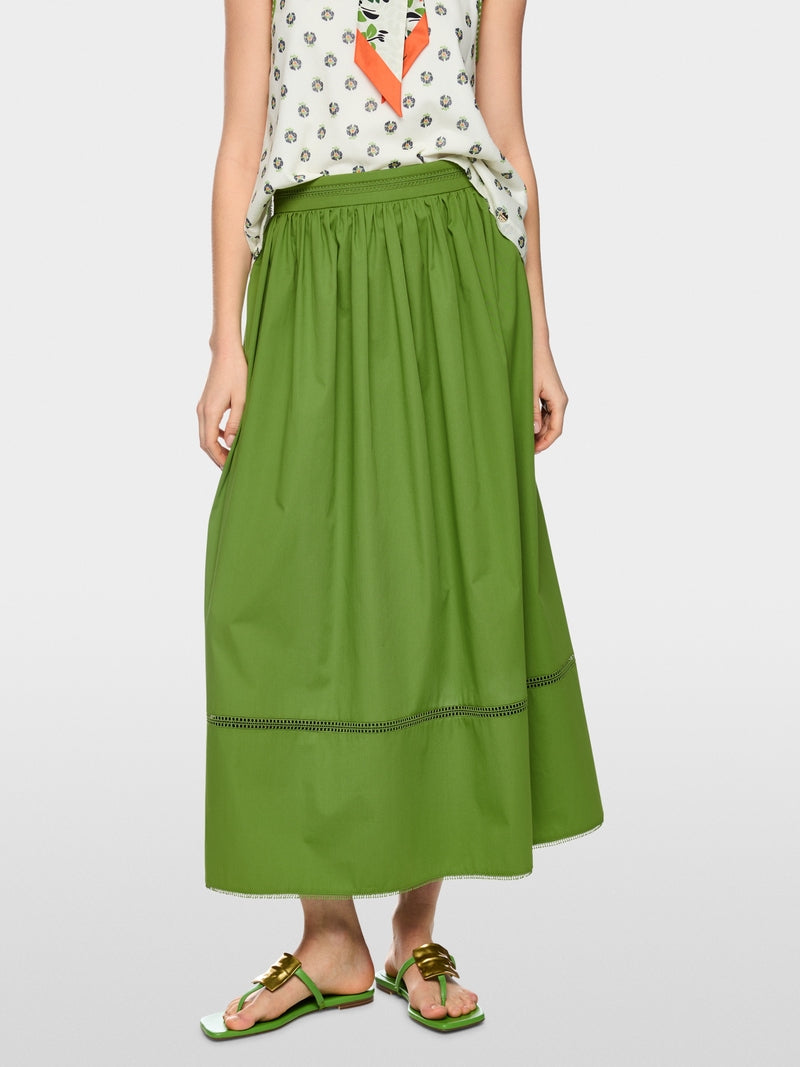 Marc Cain Green Flared Maxi Skirt with Lace