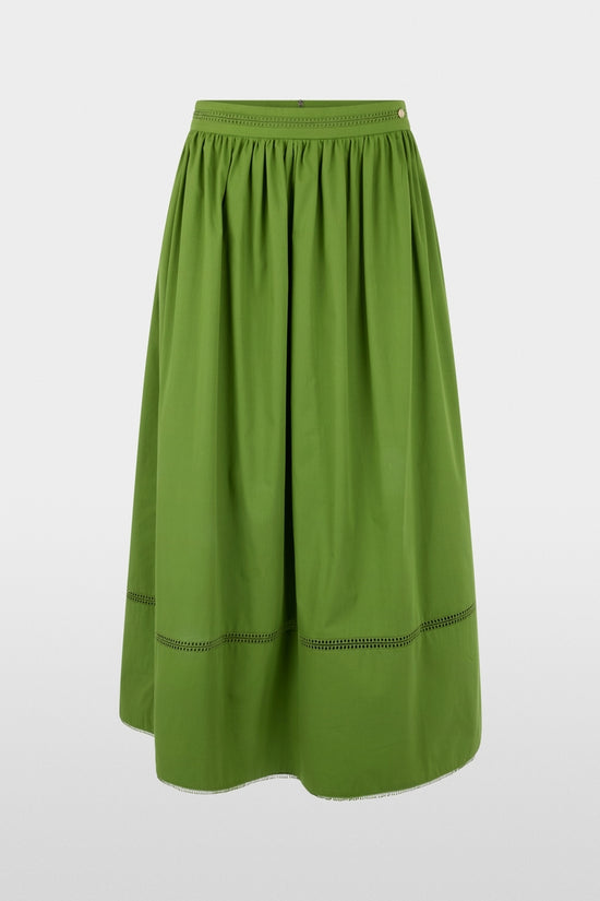 Marc Cain Green Flared Maxi Skirt with Lace