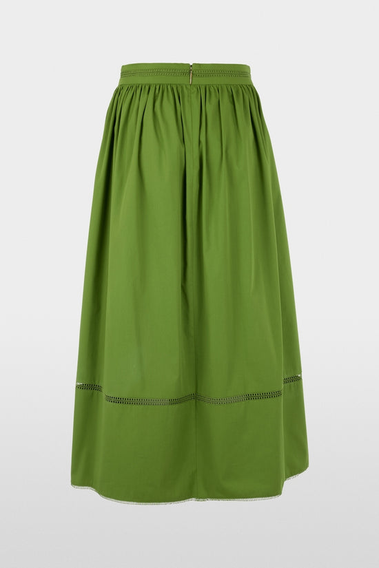 Marc Cain Green Flared Maxi Skirt with Lace