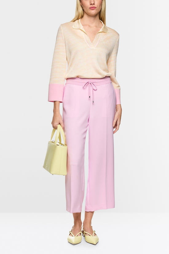 Marc Cain Pink Washington Wide Leg Crop Trousers 