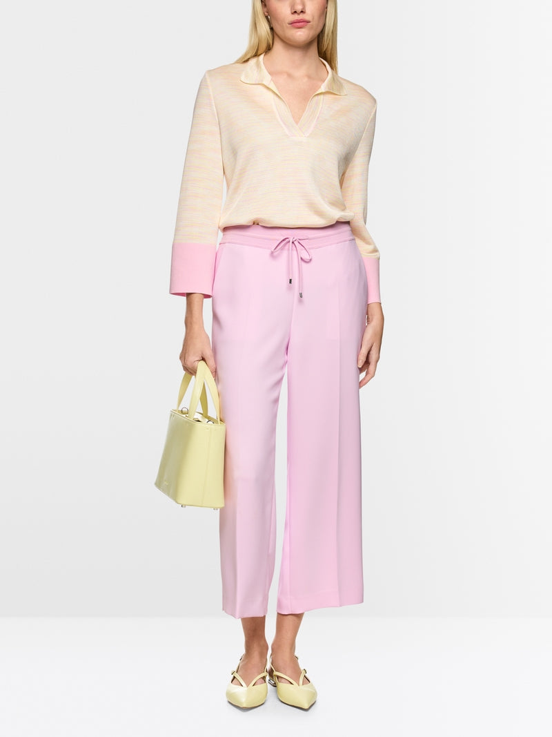 Marc Cain Pink Washington Wide Leg Crop Trousers 
