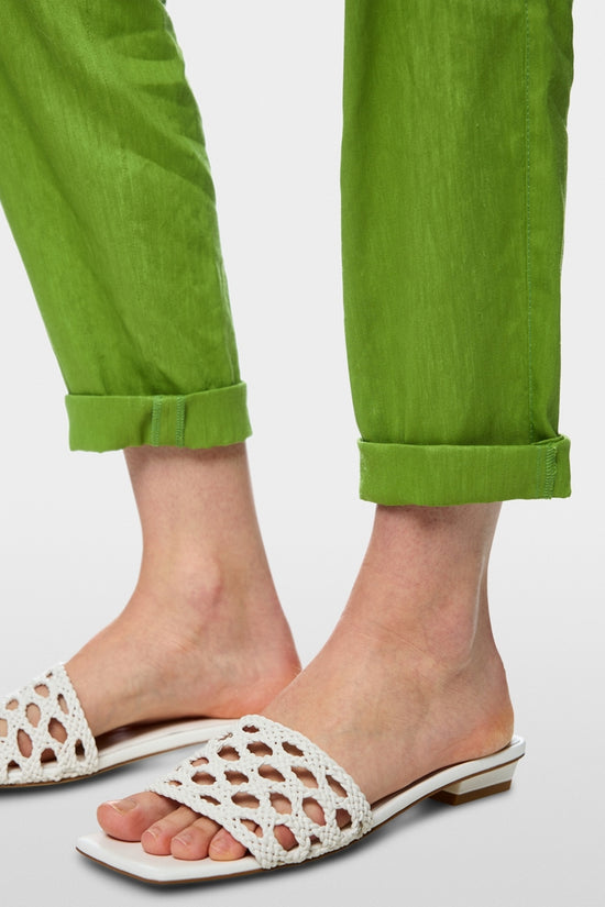 Marc Cain Green Rhodos Linen Blend Relaxed Fit Trousers