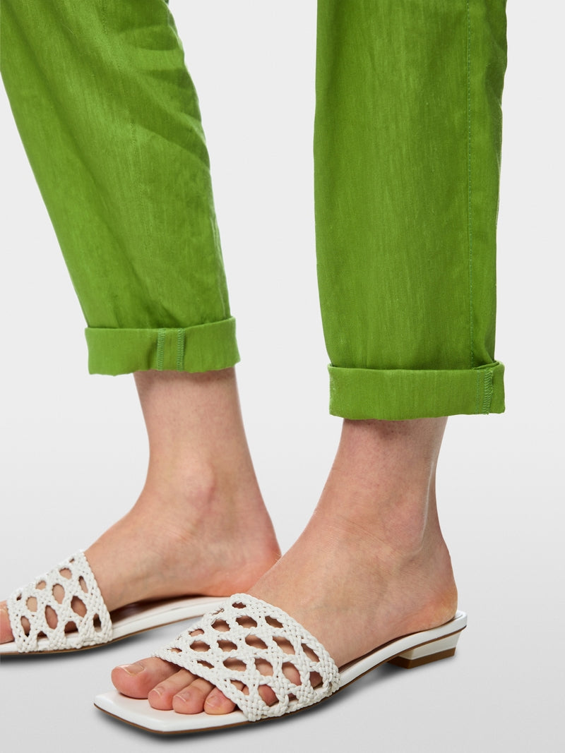 Marc Cain Green Rhodos Linen Blend Relaxed Fit Trousers