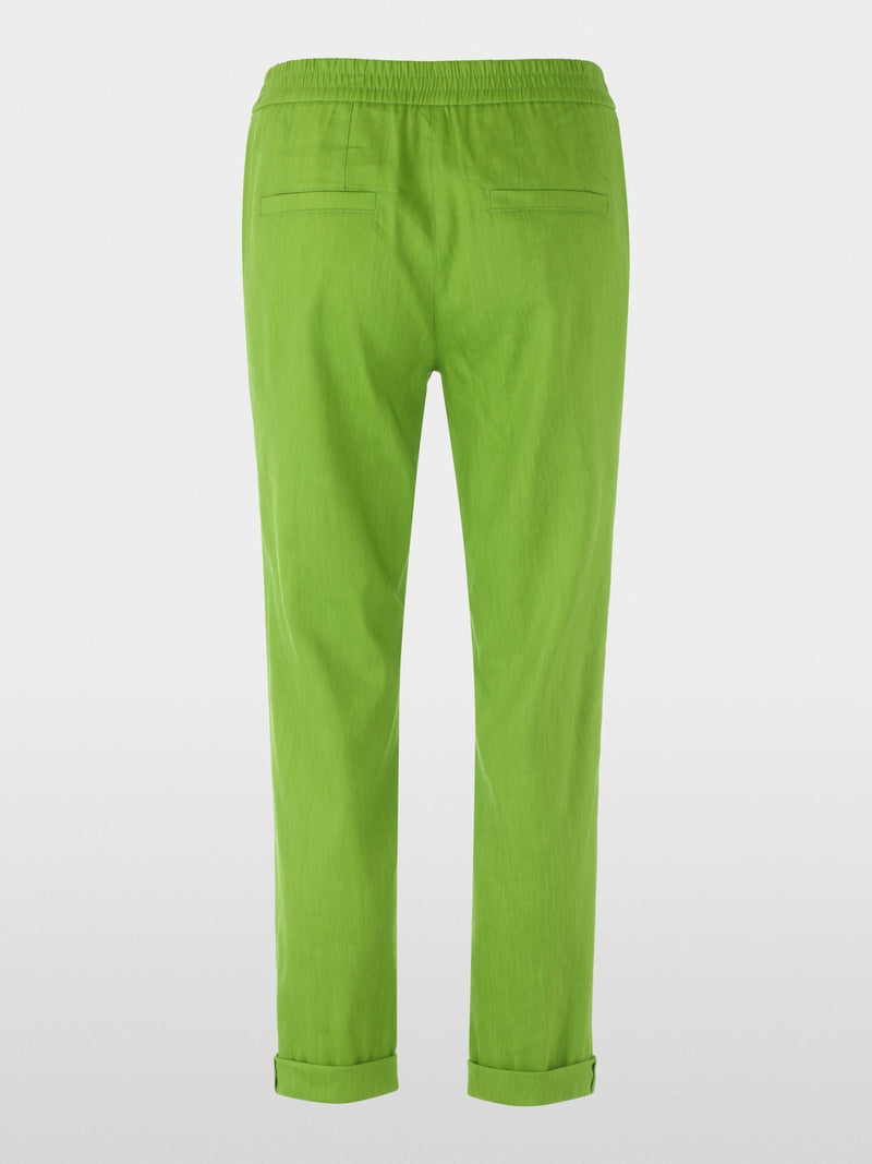 Marc Cain Green Rhodos Linen Blend Relaxed Fit Trousers