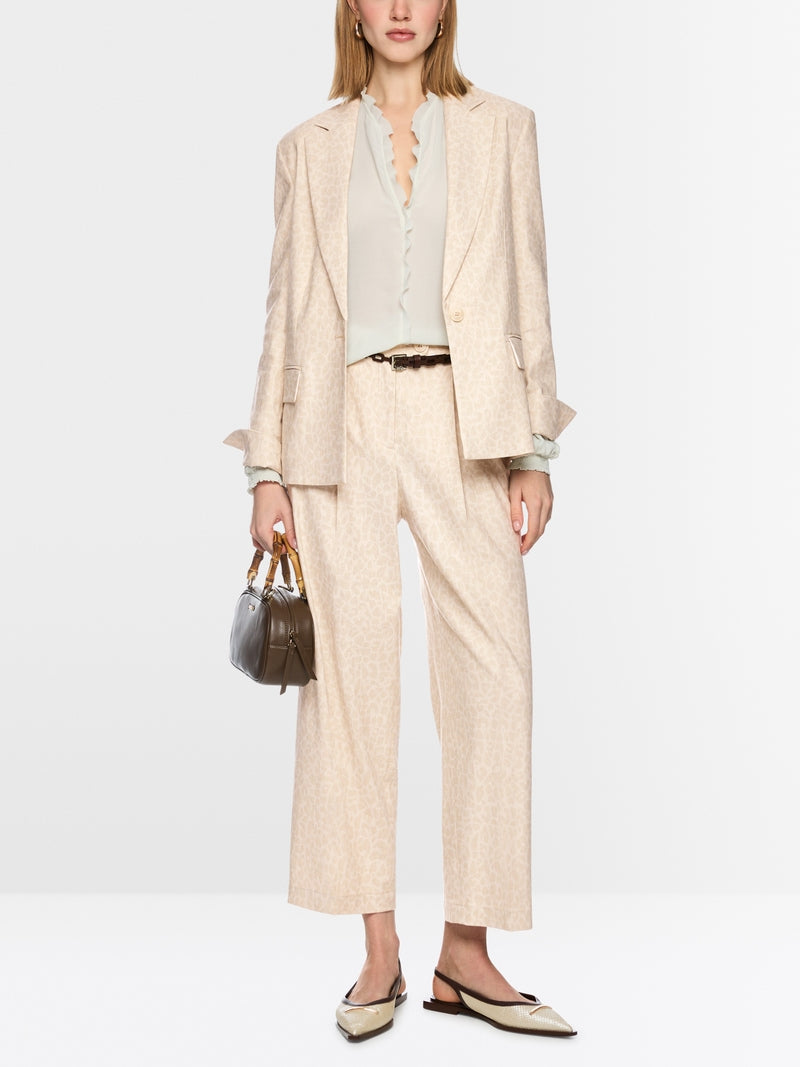 Marc Cain Wasco Wide Fit Ecru leopard Print Trousers