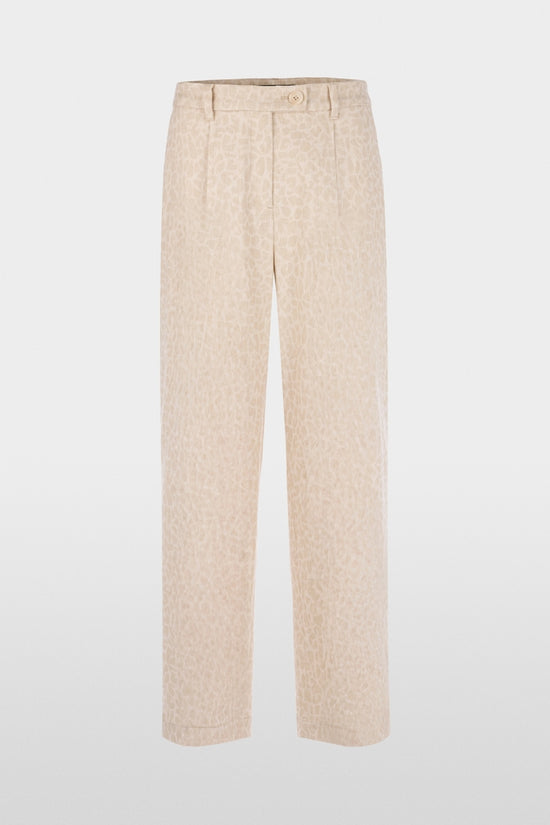 Marc Cain Wasco Wide Fit Ecru leopard Print Trousers