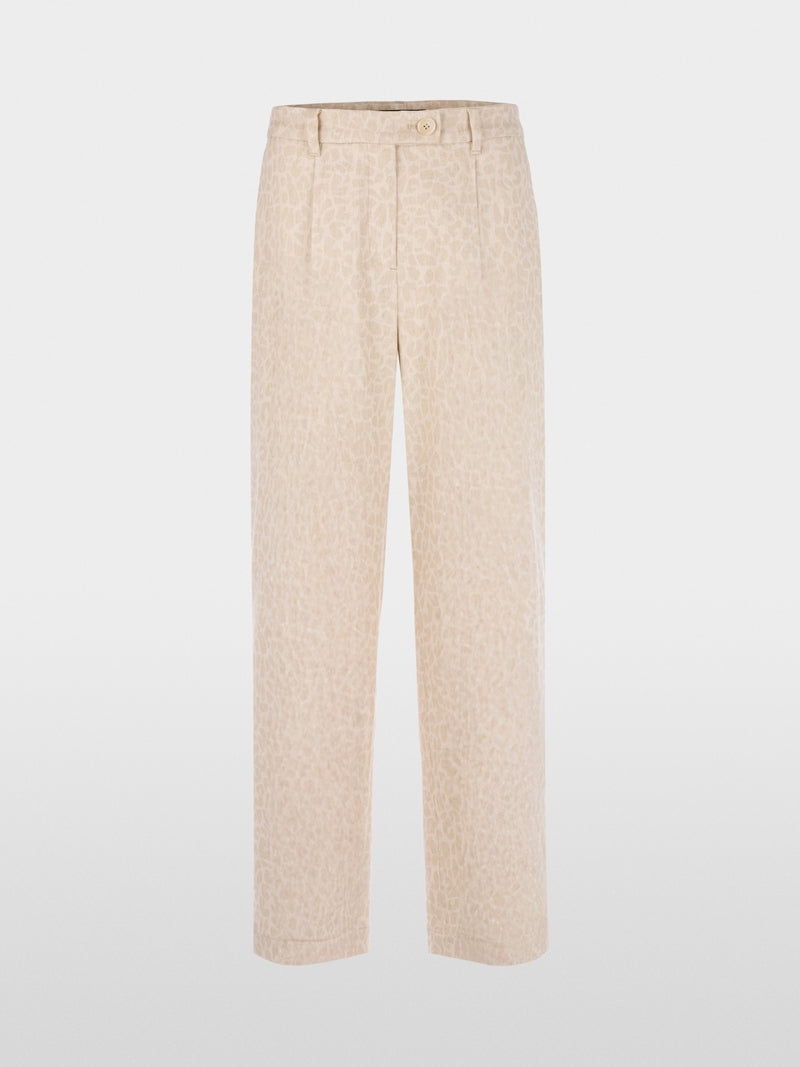 Marc Cain Wasco Wide Fit Ecru leopard Print Trousers