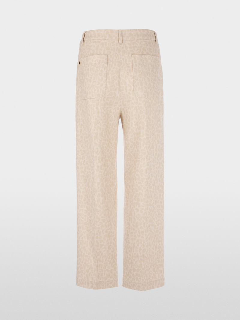 Marc Cain Wasco Wide Fit Ecru leopard Print Trousers