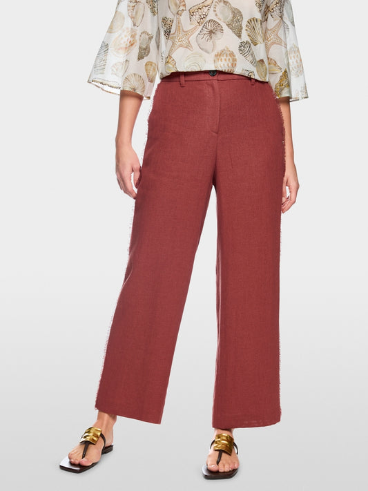 Marc Cain Etruscan Red WUKARI linen-viscose blend trousers AC81.75 W62