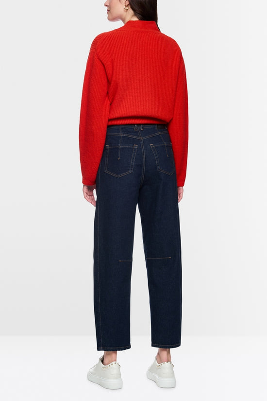 Marc Cain Indigo Ruma Barrell Leg Jeans with Contrasting Seams AC82.03 D02