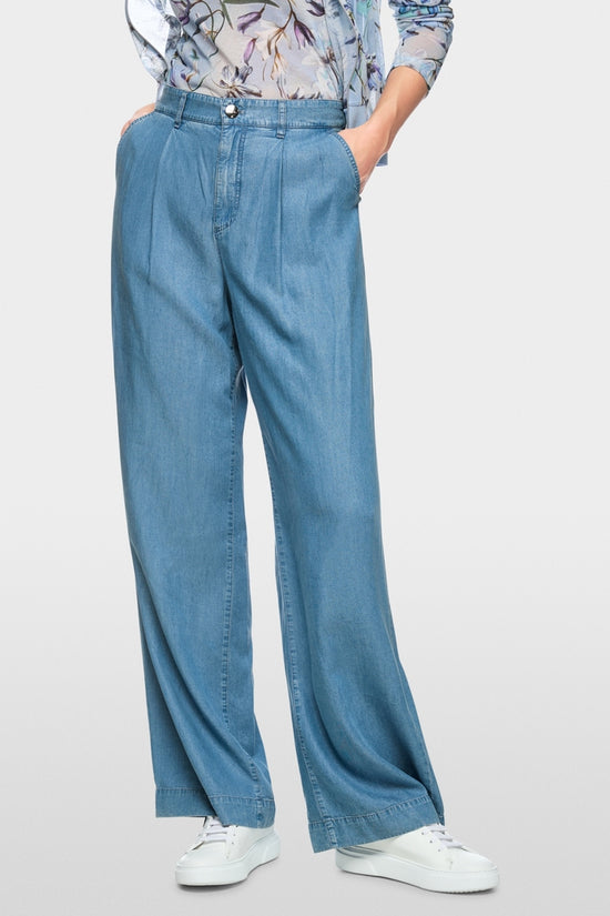 Marc Cain Light Blue Denim Wichita Wide Fit Lyocell Jeans