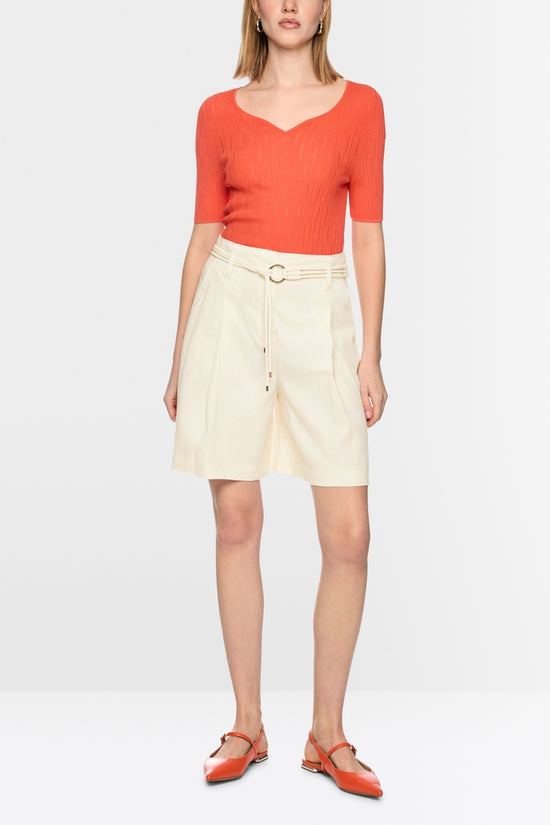 Marc Cain Ecru Warangal Linen Blend Shorts