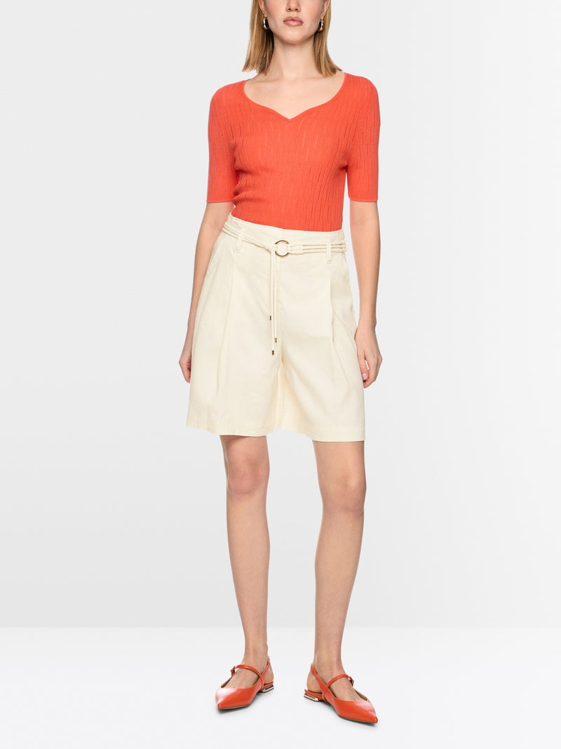 Marc Cain Ecru Warangal Linen Blend Shorts