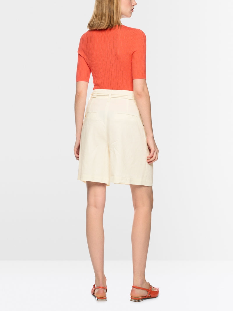 Marc Cain Ecru Warangal Linen Blend Shorts