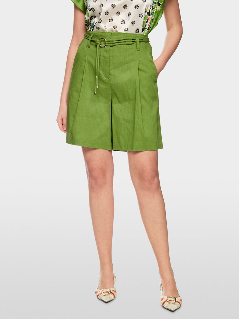 Marc Cain Green Warangal Linen Blend Shorts