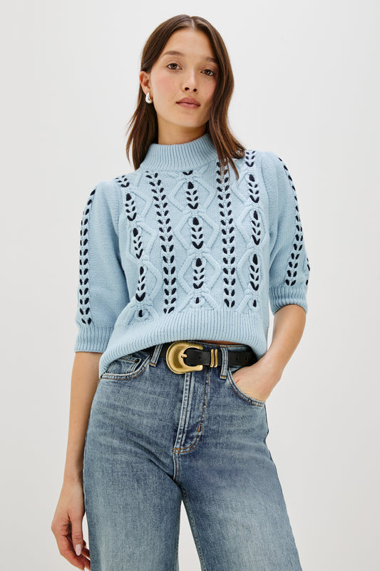 Rails short sleeve cable sweater Addy