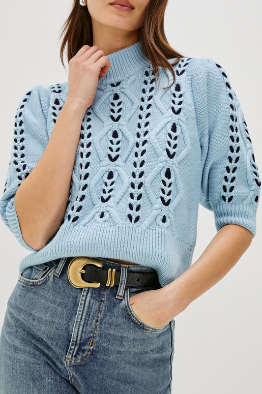 Rails short sleeve cable sweater Addy
