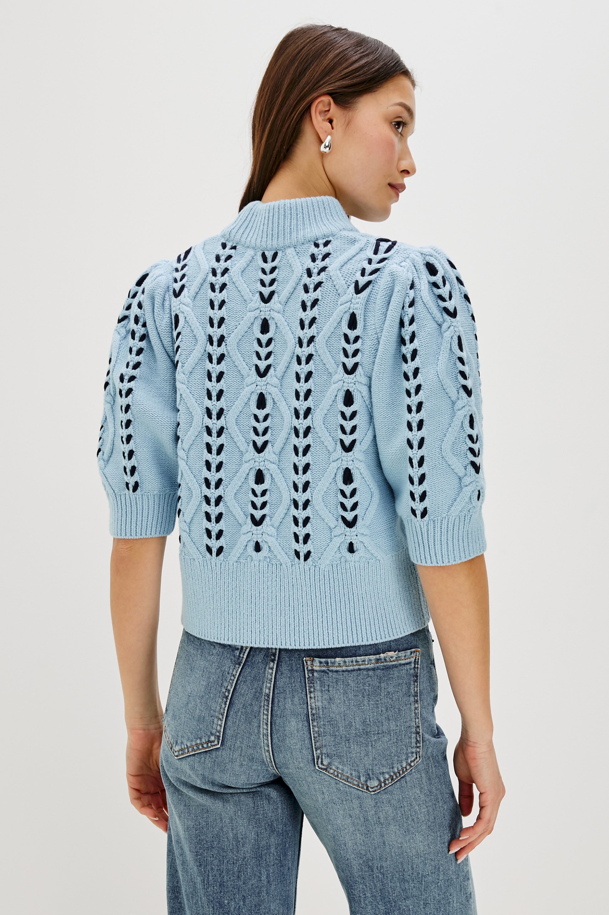 Rails short sleeve cable sweater Addy