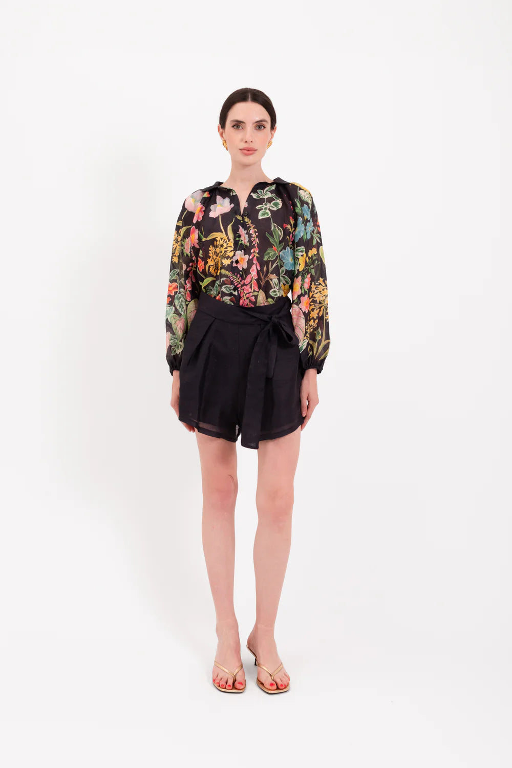 Lavi Couture Long-Sleeve Floral Shirt