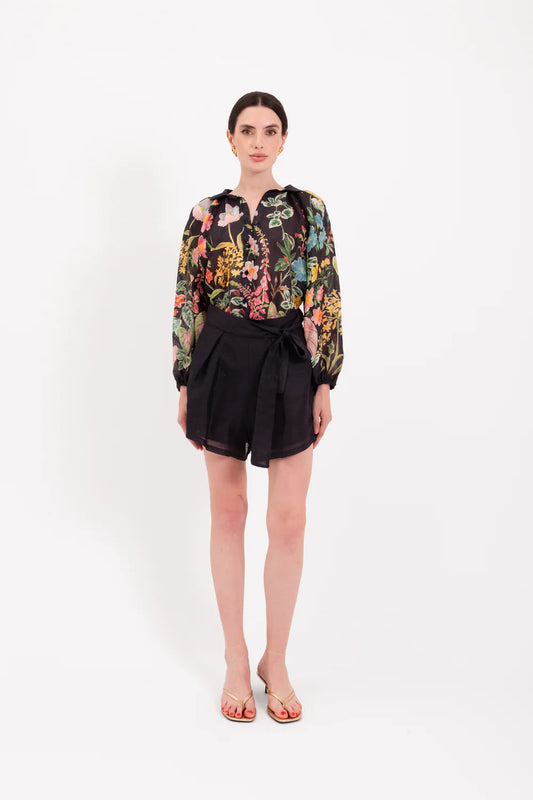 Lavi Couture Long-Sleeve Floral Shirt, 100% Ramie, Button Closure AFRODITE