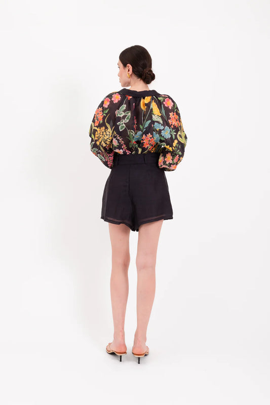 Lavi Couture Long-Sleeve Floral Shirt, 100% Ramie, Button Closure AFRODITE