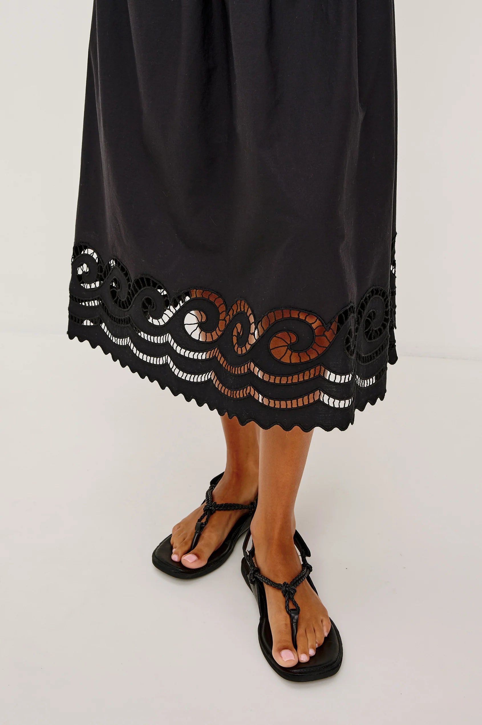 Rails Black Embroidered Sleeveless Maxi Dress Anadia