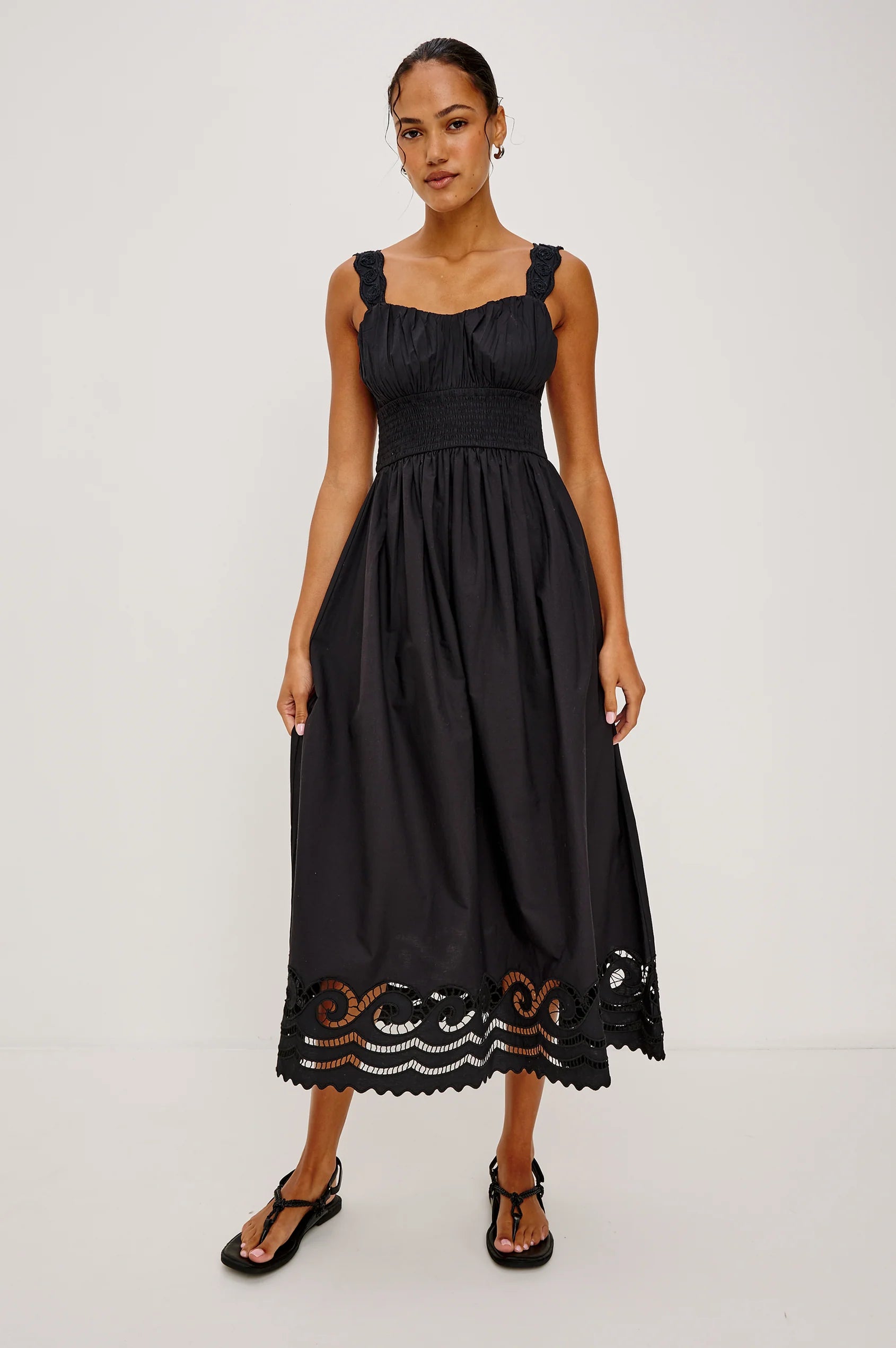 Rails Black Embroidered Sleeveless Maxi Dress Anadia