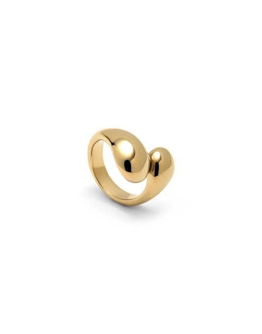 Uno de 50 Gold Double-Drop Ring