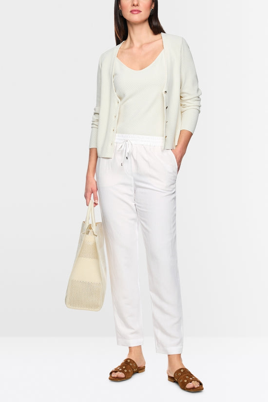 Marc Cain White Viscose-Linen Jogging Trousers