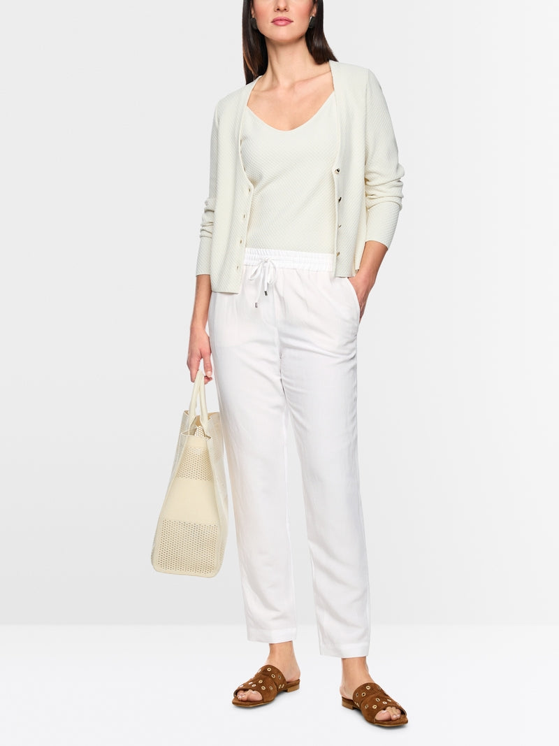 Marc Cain White Viscose-Linen Jogging Trousers