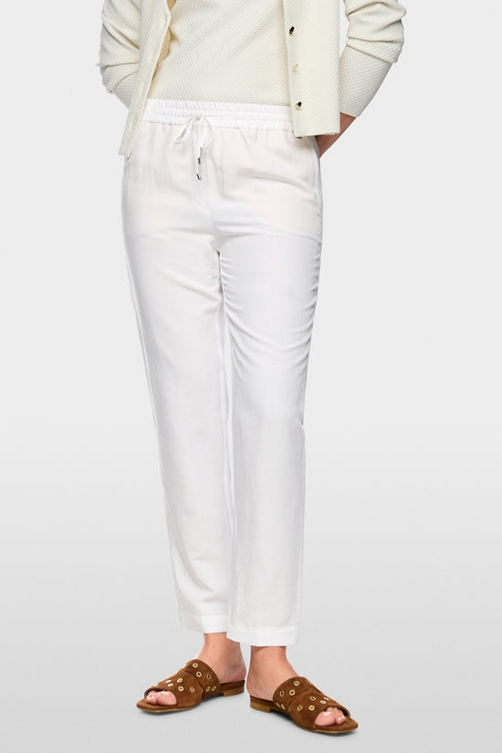 Marc Cain White Viscose-Linen Jogging Trousers