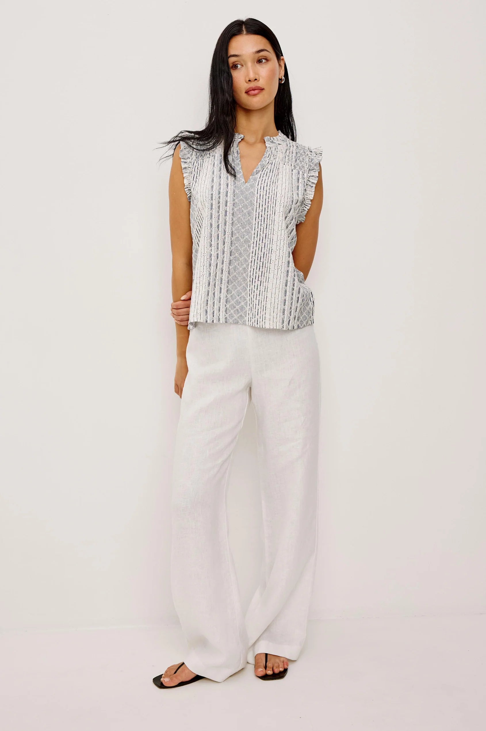 Rails Striped Linen Blend Sleeveless Top
