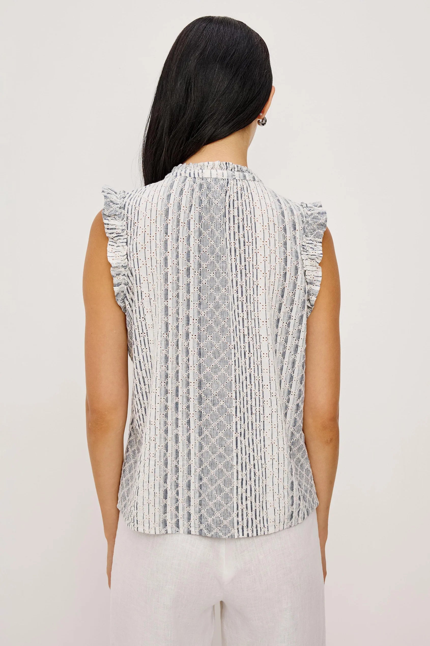 Rails Striped Linen Blend Sleeveless Top