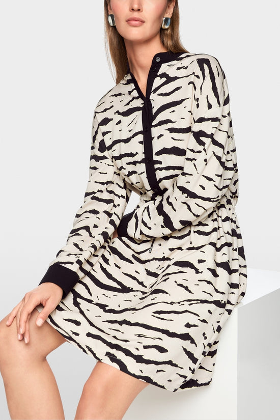 Marc Cain Sports Animal Print Loose Shirt Dress AS21.02 W56