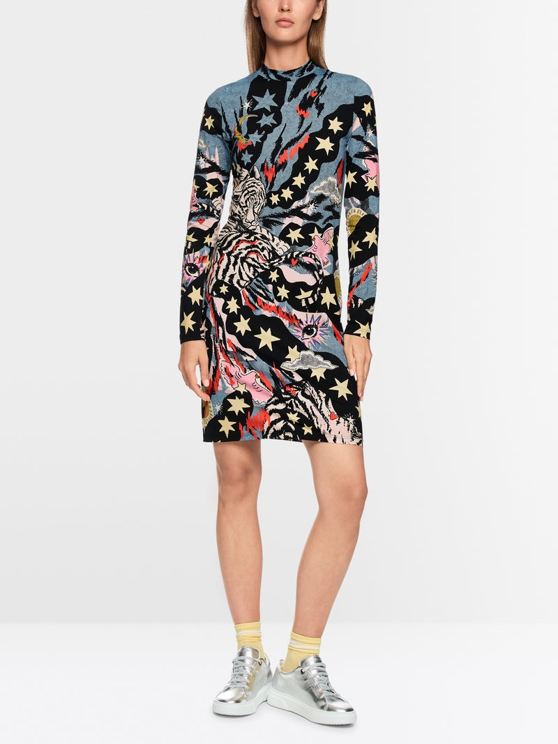 Marc Cain Sports Comic Print Figure-Hugging Dress AS21.07 J07